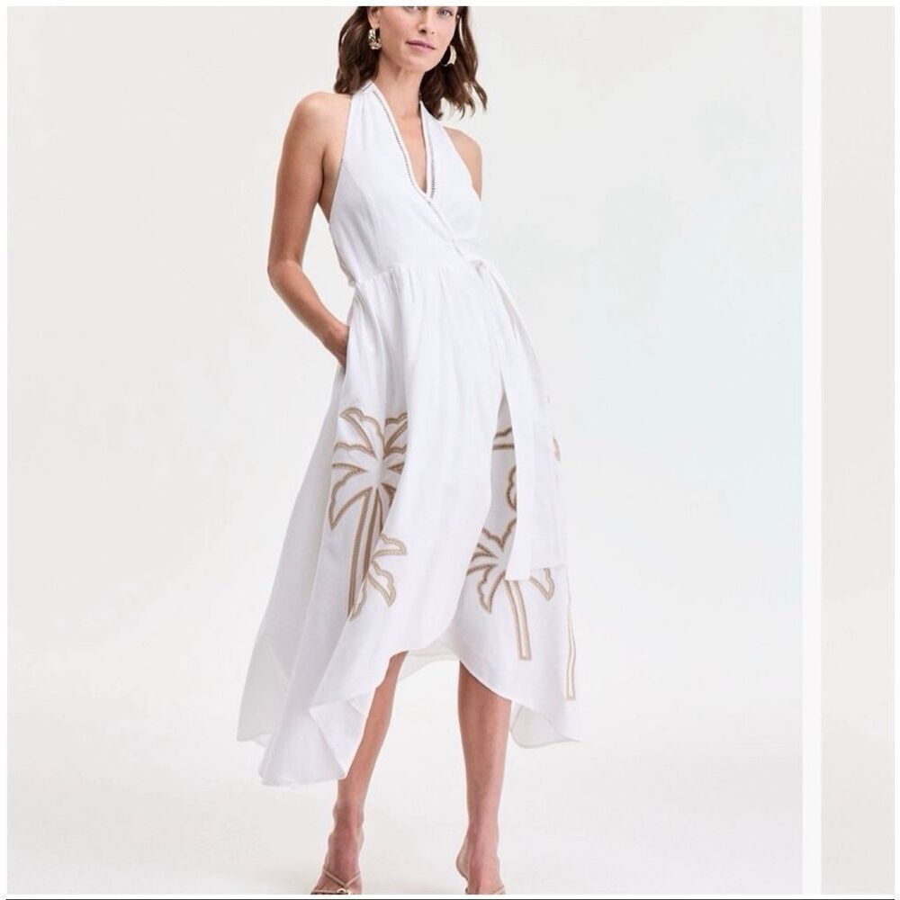 INC INTERNATIONAL CONCEPTS | palm eyelet halter dress S NWT $149